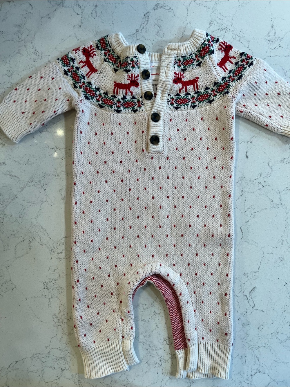 Hanna Andersson Baby Holiday Romper In Combed Cotton (6-12 months)